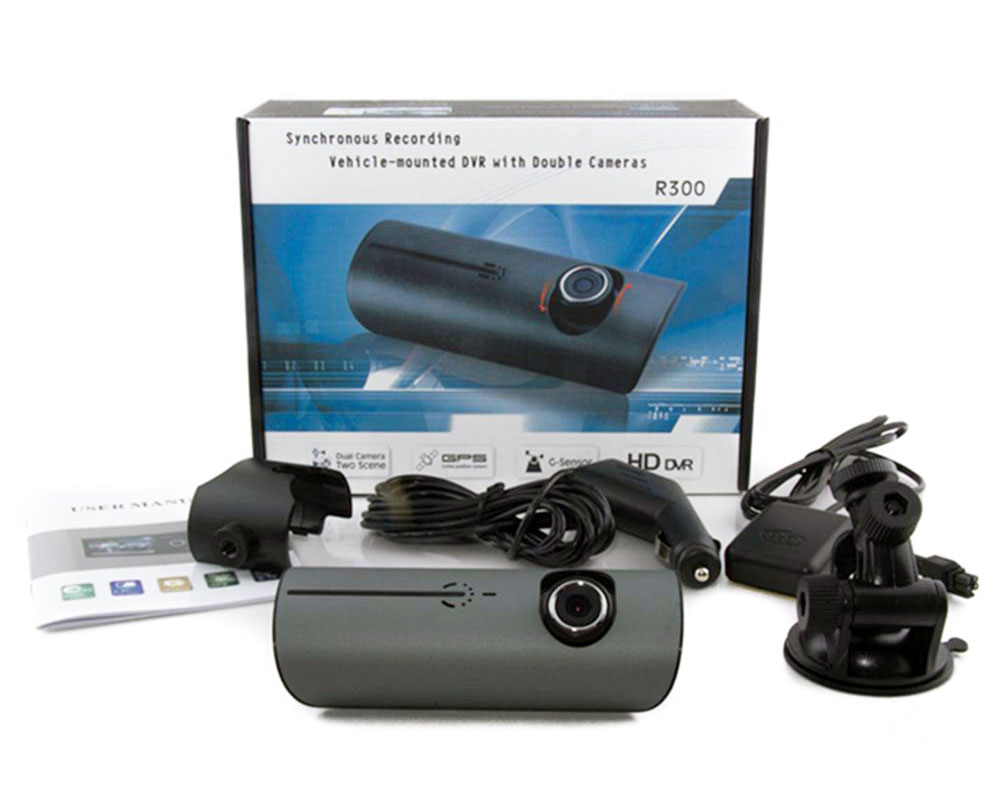 Duální kamera do auta Yikoo R300 Pro - Full HD, GPS, G-senzor