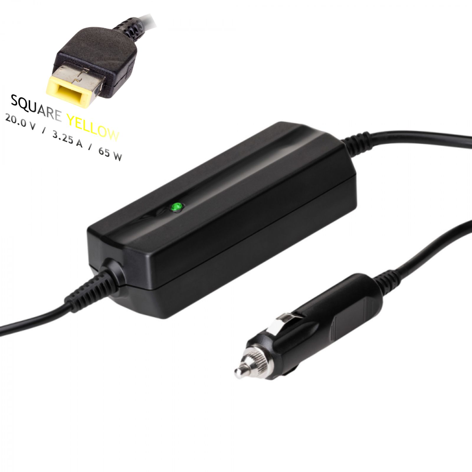 Napájecí zdroj do auta Akyga AK-ND-41 - 20V/3.25A 65W Square yellow Slim Tip - neoriginální