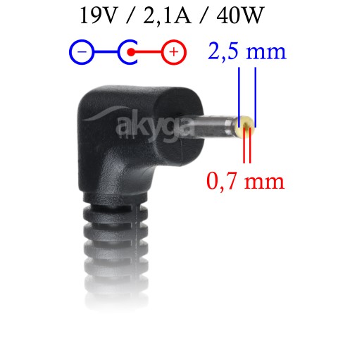 Napájecí zdroj Akyga AK-ND-23 19V/2.1A 40W 2.5x0.7mm konektor - neoriginální