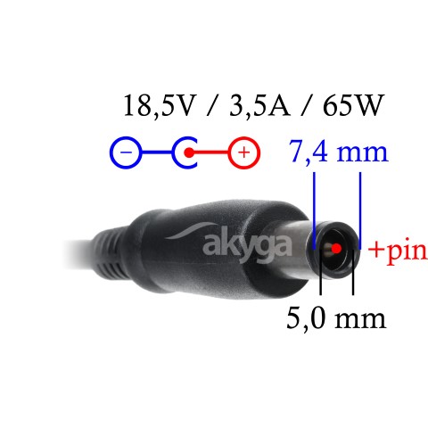 Napájecí zdroj Akyga AK-ND-03 18.5V/3.5A 65W 7.4x5.0mm + pin - neoriginální