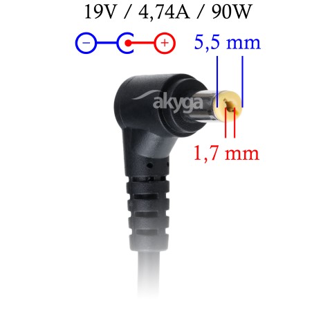 Napájecí zdroj Akyga AK-ND-12 19V/4.74A 90W 5.5x1.7mm konektor - neoriginální