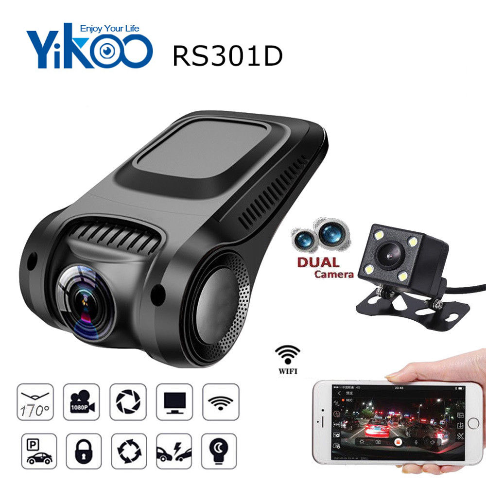 Skrytá duální kamera do auta Yikoo RS301D - FullHD, WiFi