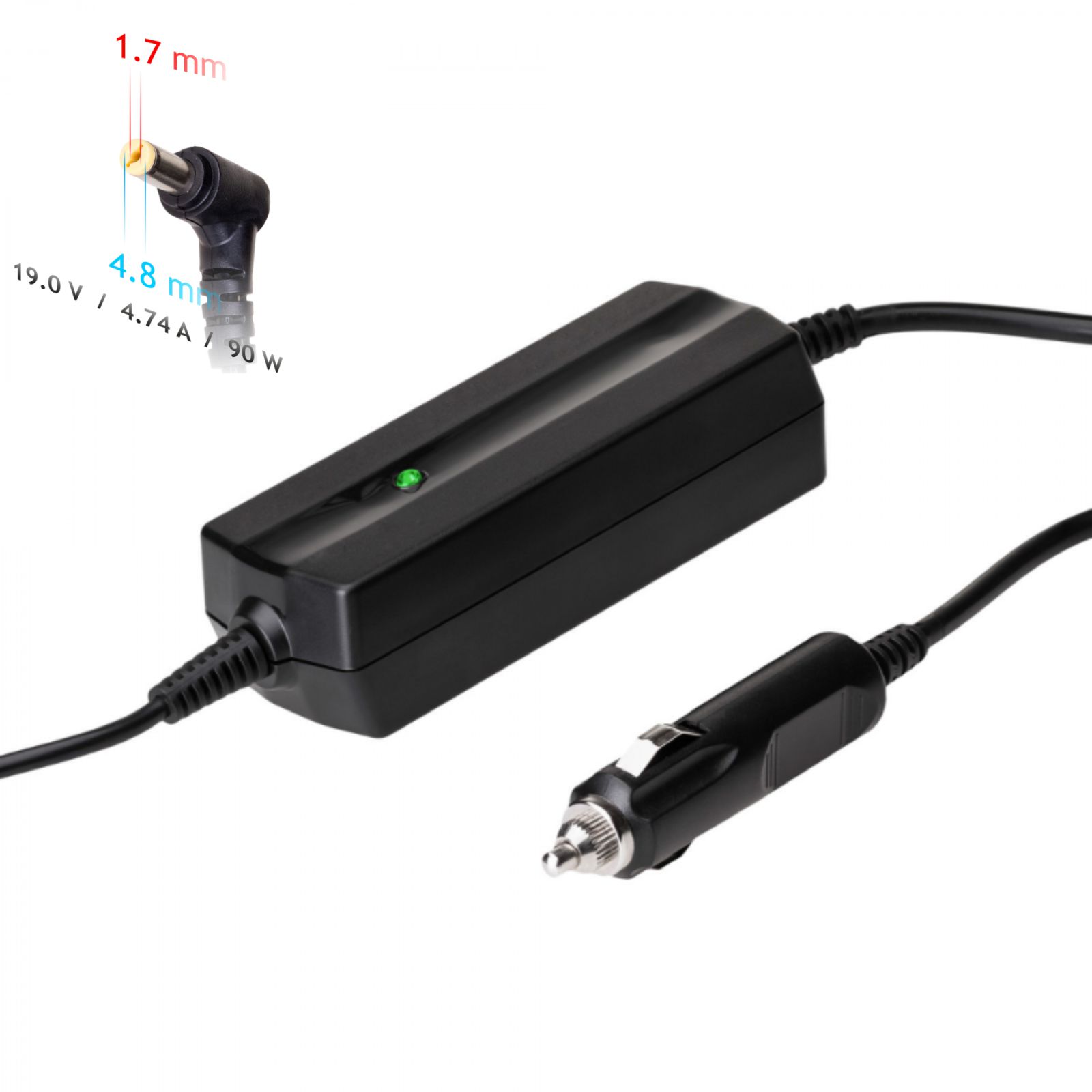 Napájecí zdroj do auta Akyga AK-ND-35 - 19V / 4.74A 90W 4.8 x 1.7 mm - neoriginální