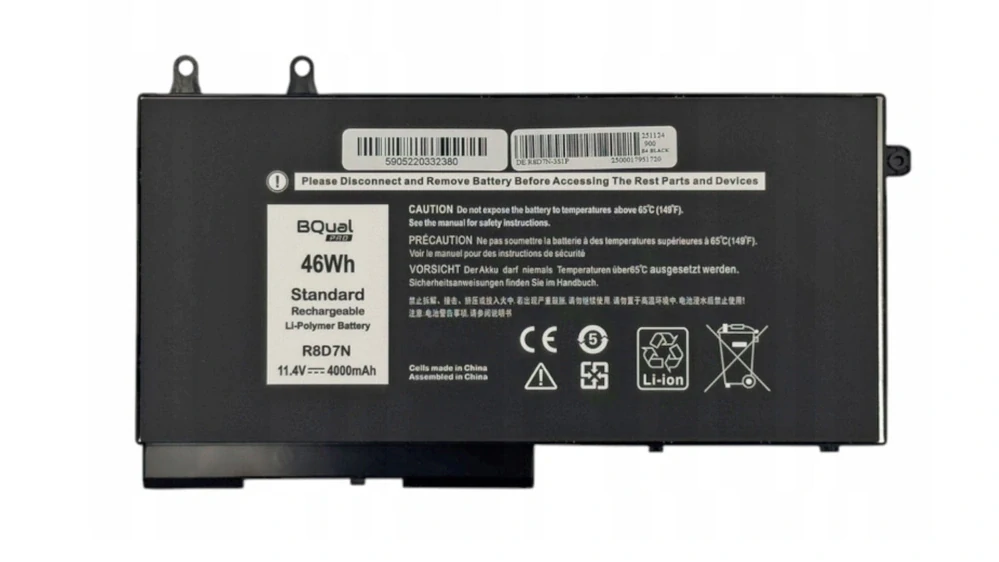 Baterie BQual R8D7N pro notebooky Dell 451-BCIR Latitude 5400 5410 5411 5500 Precision 3540 - Li-Ion 11,4V 4000mAh 46Wh - neoriginální