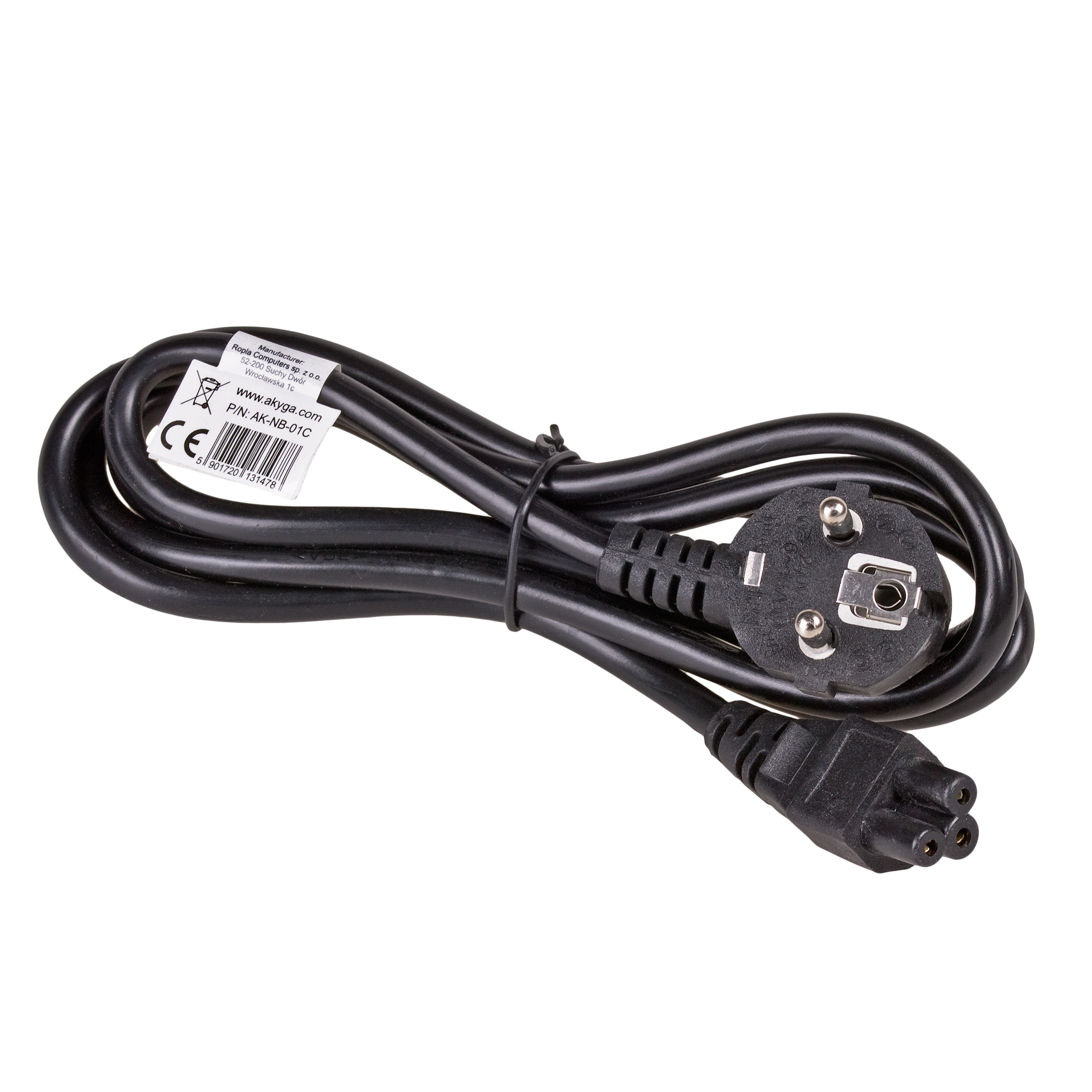 Kabel síťový napájecí Akyga AK-NB-01C 3-pin - 1,5m