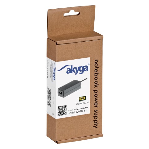 Napájecí zdroj Akyga AK-ND-51 20V/2.25A 45W Square yellow SlimTip - neoriginální