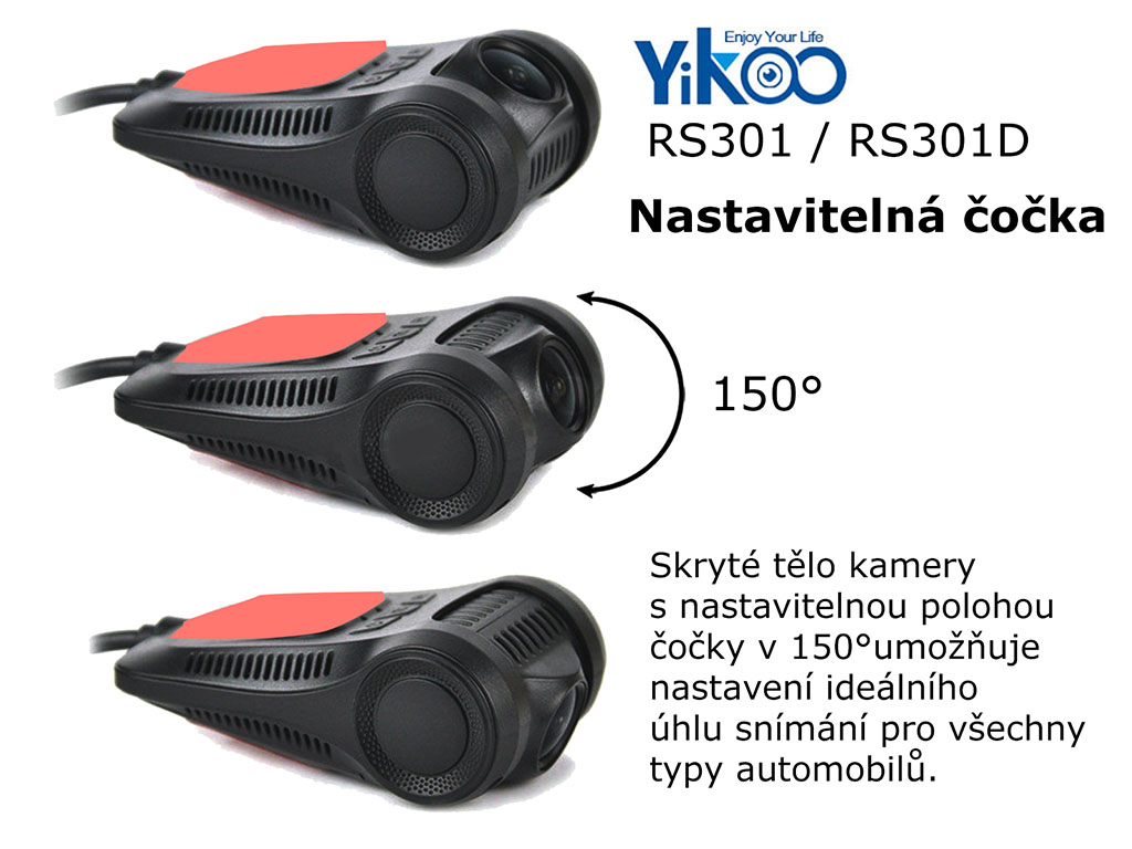 Skrytá kamera do auta Yikoo RS301 - FullHD, WiFi
