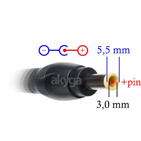 Napájecí zdroj do auta Akyga AK-ND-38 - 19V / 3.16A 60W 5.5 x 3.0 mm + pin - neoriginální