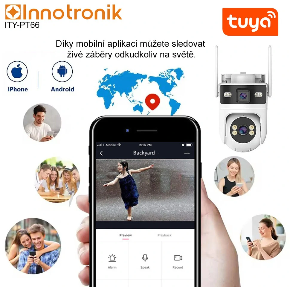 Duální wi-fi IP kamera Innotronik ITY-PT66