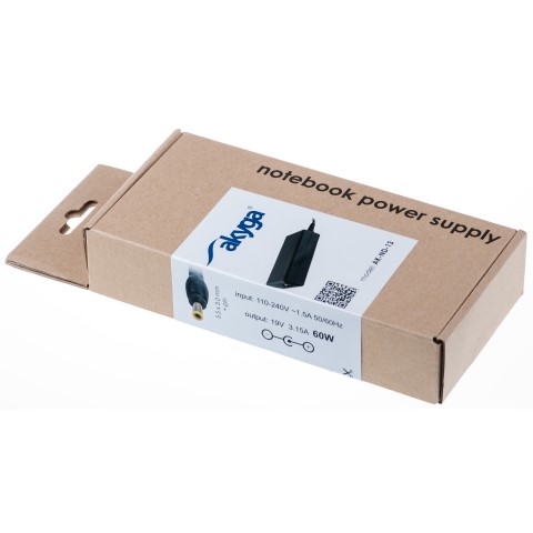 Napájecí zdroj Akyga AK-ND-13 19V/3.15A 60W 5.5x3.0mm + pin - neoriginální