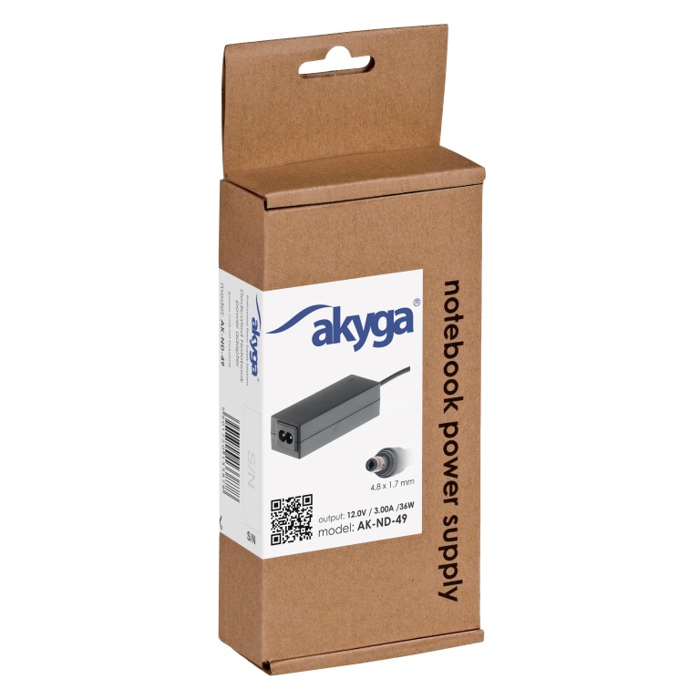 Napájecí zdroj Akyga AK-ND-49 12V/3A 36W 4.8x1.7mm konektor - neoriginální