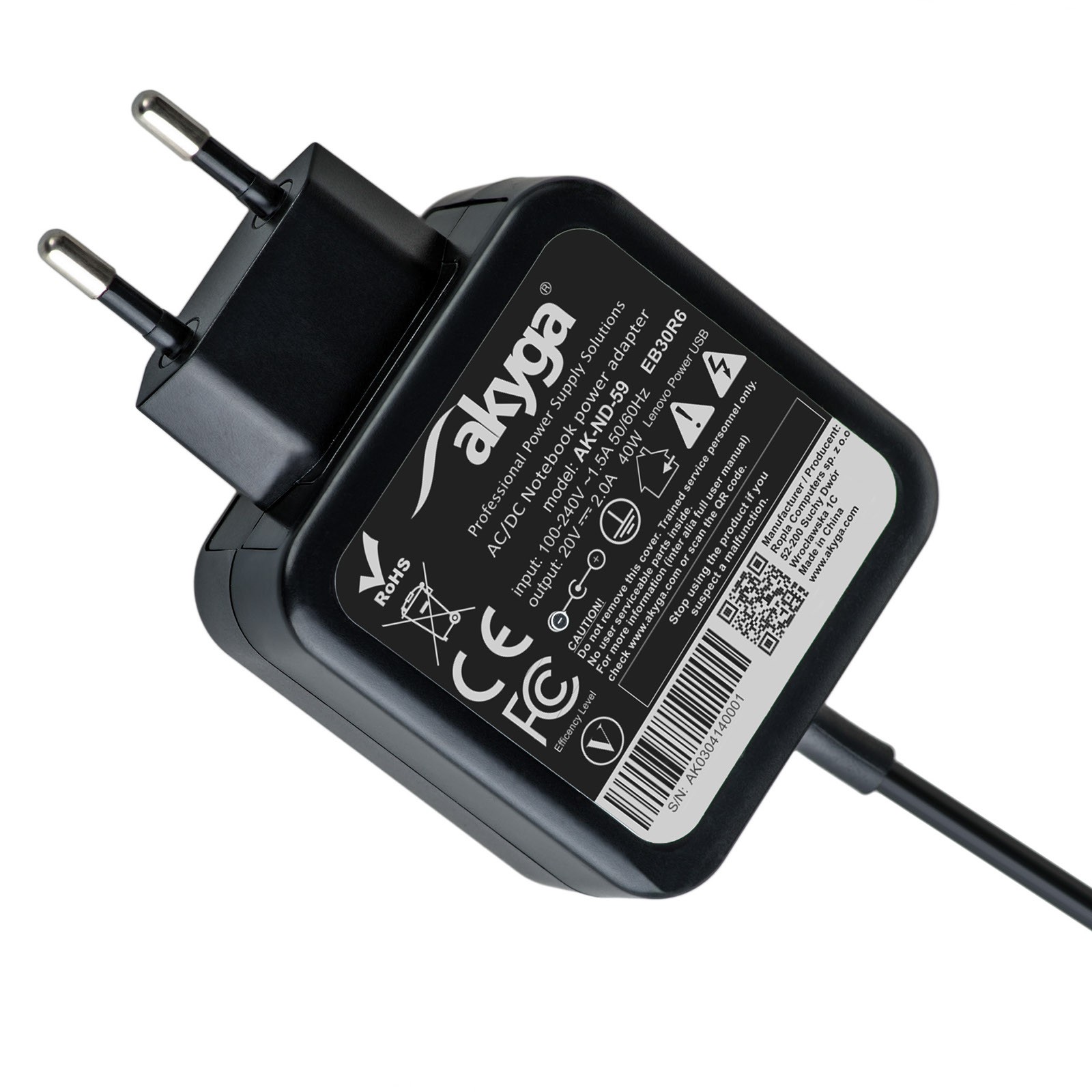 Napájecí zdroj Akyga AK-ND-59 20V/2A 40W Lenovo Power USB - neoriginální