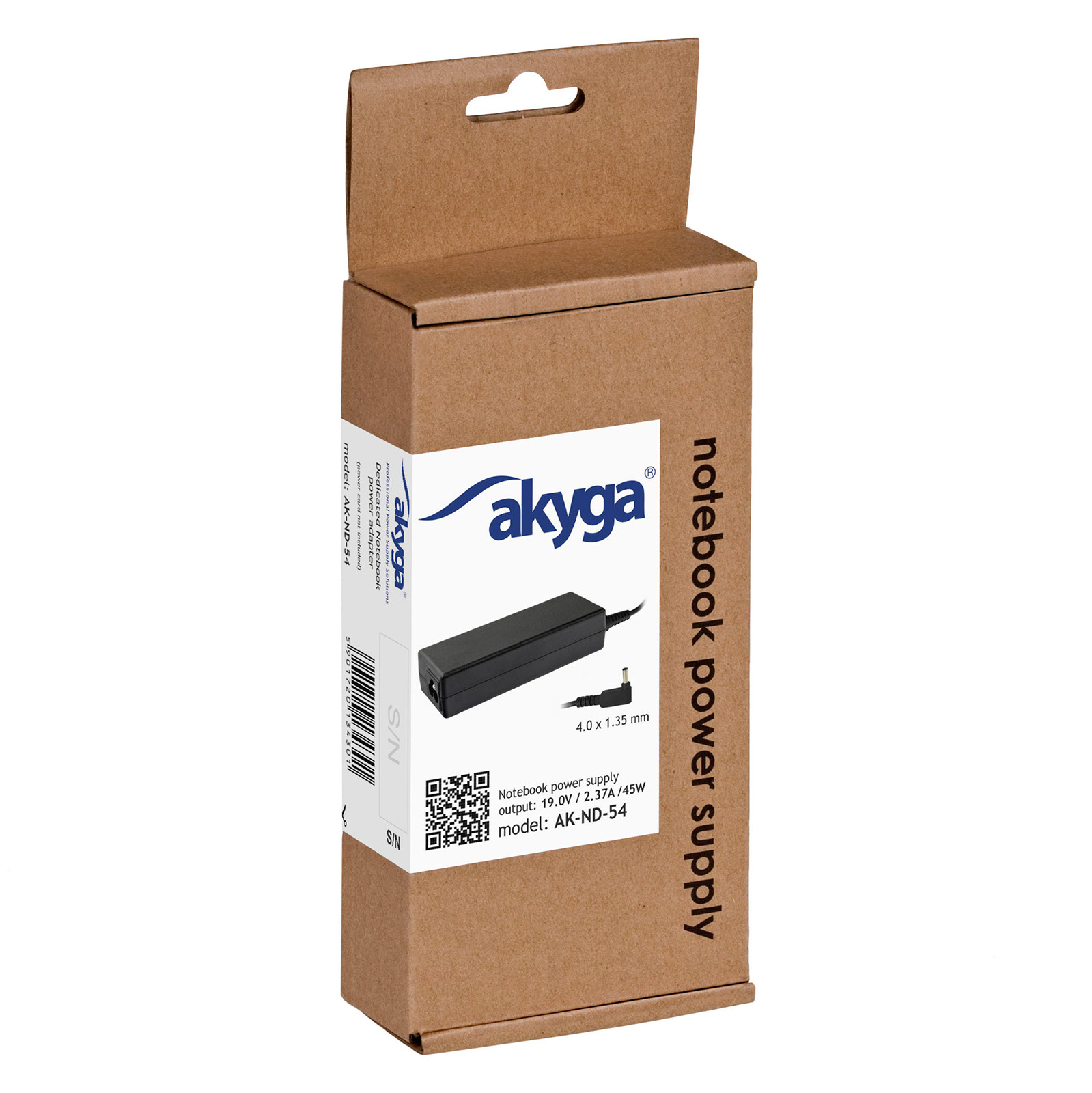 Napájecí zdroj Akyga AK-ND-54 19V/2.37A 45W 4.0x1.35mm konektor - neoriginální