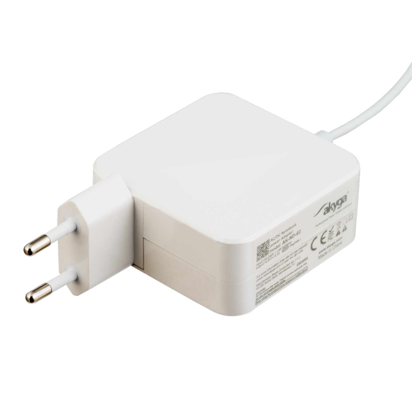 Napájecí zdroj Akyga AK-ND-62 14.5V / 3.1A 45W MagSafe L konektor - neoriginální