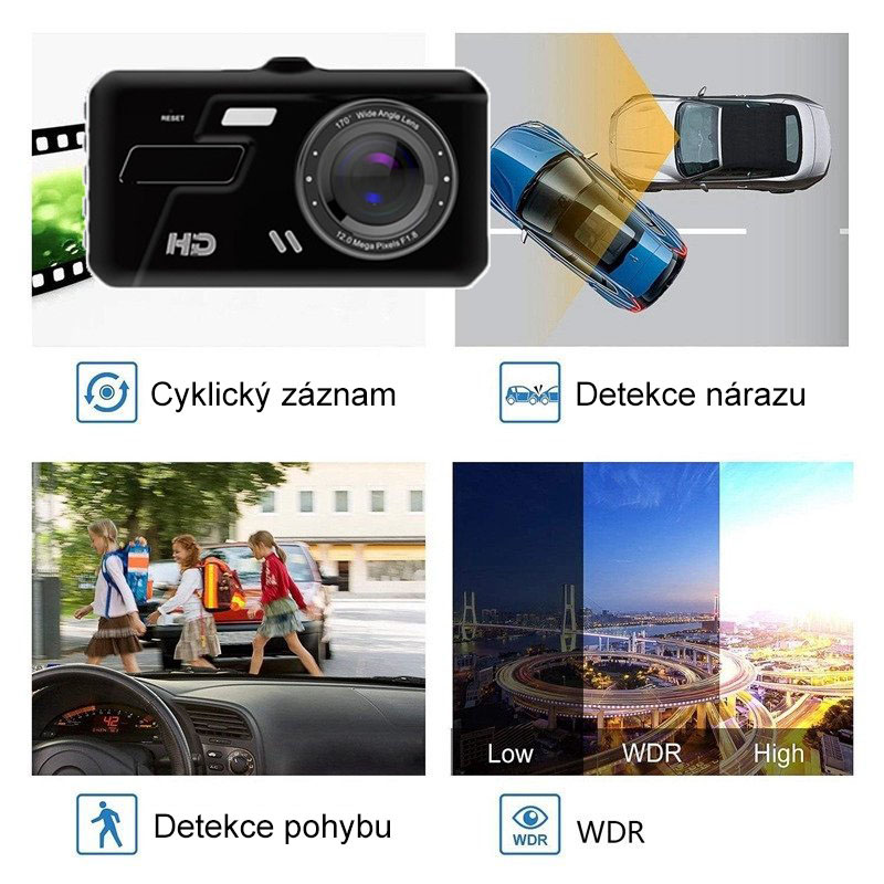 Kamera do auta Yikoo A105 Touch Dual Full HD