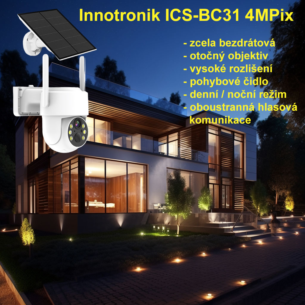 Solární otočná 4G IP kamera Innotronik ICS-BC31-4G
