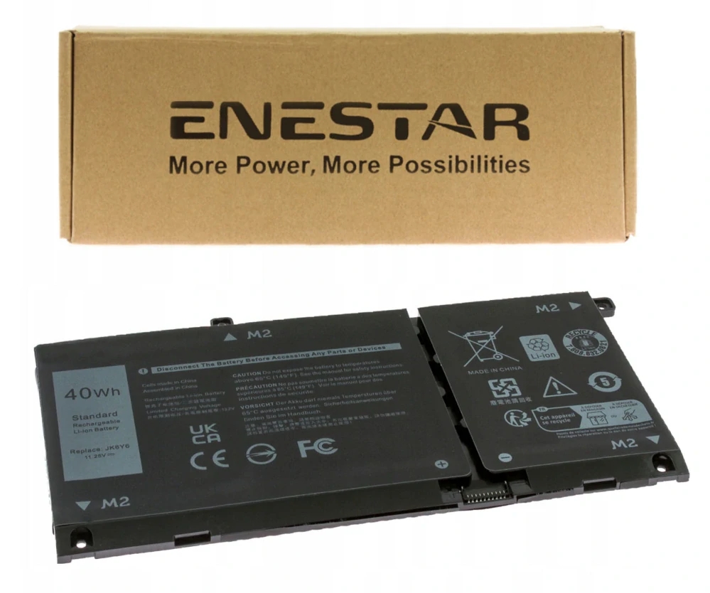 Baterie Enestar JK6Y6 pro notebooky Dell 451-BCPT Latitude 3120 3410 3510 Vostro 5401 5402 5502 - Li-Ion 11,25V 3556mAh 40Wh - neoriginální