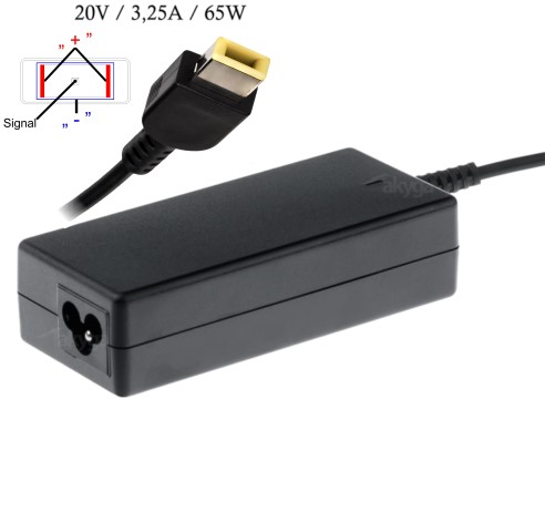Napájecí zdroj Akyga AK-ND-24 20V/3.25A 65W Square yellow SlimTip - neoriginální