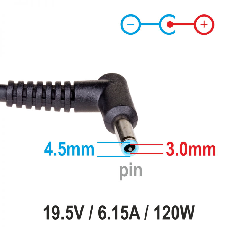 Napájecí zdroj Akyga AK-ND-45 19.5V/6.15A 120W 4.5x3.0mm + pin - neoriginální