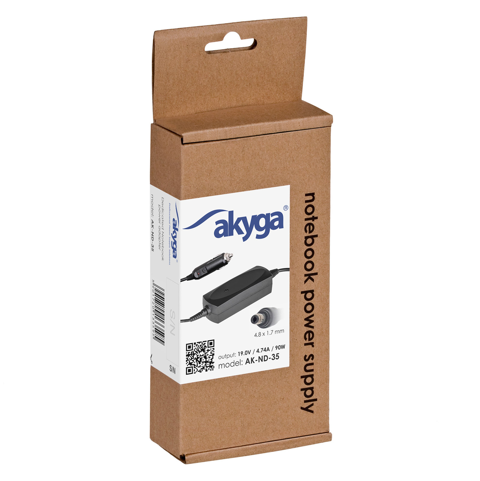 Napájecí zdroj do auta Akyga AK-ND-35 - 19V / 4.74A 90W 4.8 x 1.7 mm - neoriginální