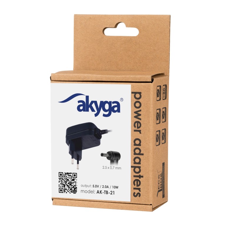 Síťová nabíječka Akyga AK-TB-21 - 5V/2A 10W 2.5x0.7mm konektor - neoriginální