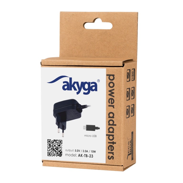 Síťová nabíječka Akyga AK-TB-23 - 5V/2A 10W microUSB konektor - neoriginální