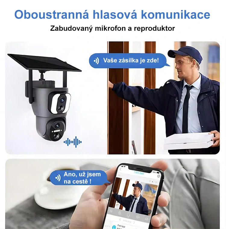 Solární otočná 4G duální IP kamera Innotronik IUB-PT30-4G
