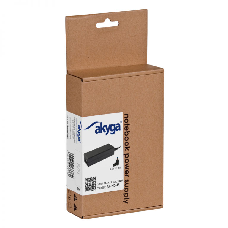 Napájecí zdroj Akyga AK-ND-45 19.5V/6.15A 120W 4.5x3.0mm + pin - neoriginální