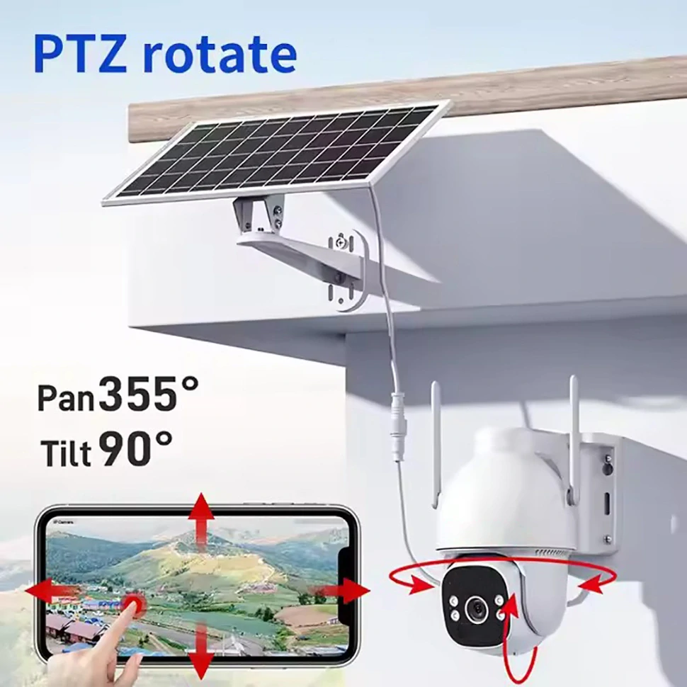 Solární otočná 4G IP kamera Innotronik ICH-PT65-4G - AOV 24/7 nepřetržitý záznam