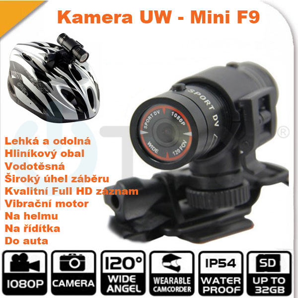 Sportovní outdoorová DVR kamera Uwing Mini F9 DVR - Full HD