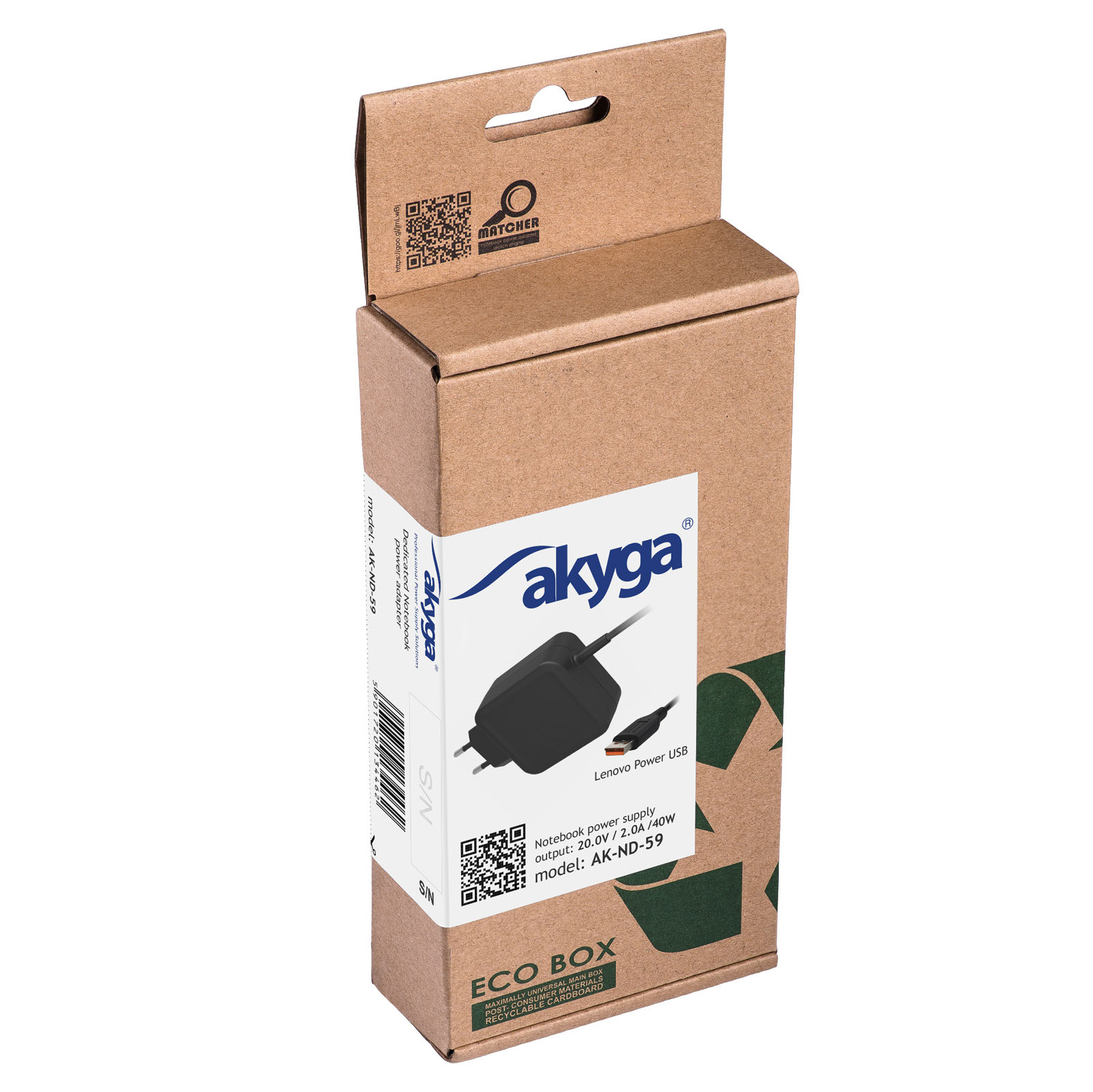 Napájecí zdroj Akyga AK-ND-59 20V/2A 40W Lenovo Power USB - neoriginální