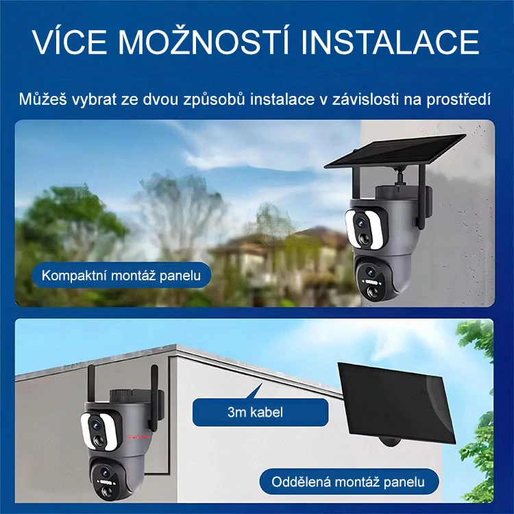Solární otočná 4G duální IP kamera Innotronik IUB-PT30-4G