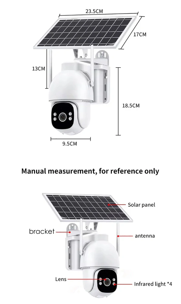 Solární otočná 4G IP kamera Innotronik ICH-PT65-4G - AOV 24/7 nepřetržitý záznam