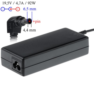 Napájecí zdroj Akyga AK-ND-20 19.5V/4.7A 92W 6.5x4.4mm + pin - neoriginální