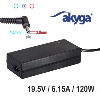 Napájecí zdroj Akyga AK-ND-45 19.5V/6.15A 120W 4.5x3.0mm + pin - neoriginální