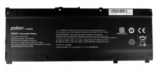 Baterie Polion SR04XL pro notebooky HP Omen 15-CE 17-CB  - Li-Pol 15,4V - 3400mAh 52,3Wh