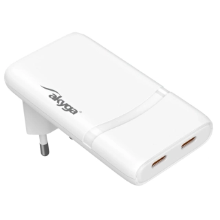 USB Nabíječka USB AK-CH-32 2x USB-C PD 5-20V / max. 3.25A 65W Quick Charge 4+ GaN