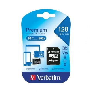 128GB Verbatim Premium 44085 Micro SDXC + SD adaptér